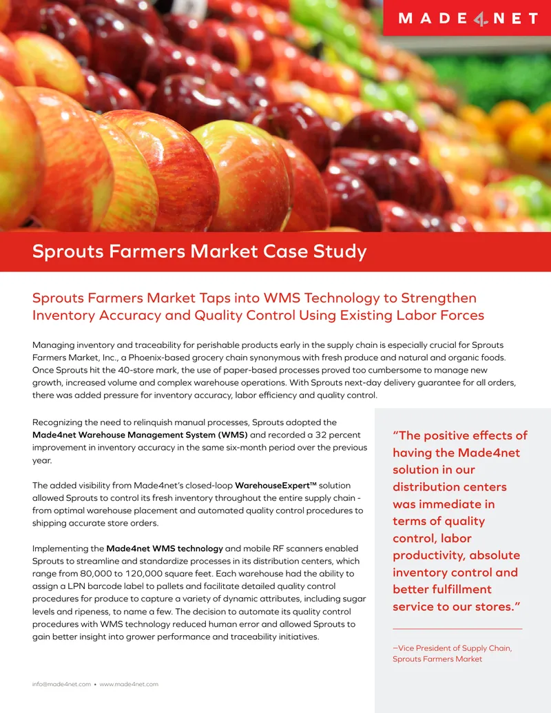 Sprouts Farmers Market Warehouse Management System Case Study