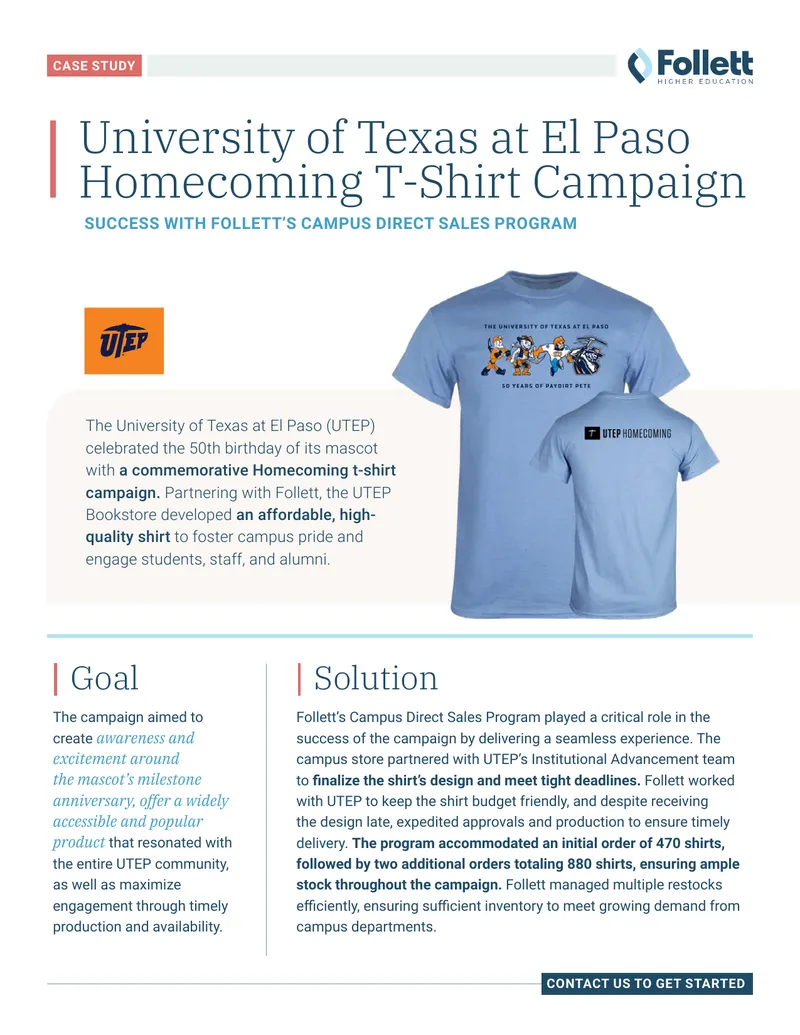 University of Texas at El Paso Homecoming T-Shirt Campaign