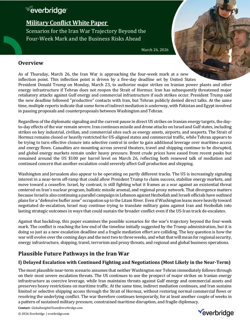Military Conflict White Paper on Iran War Trajectory