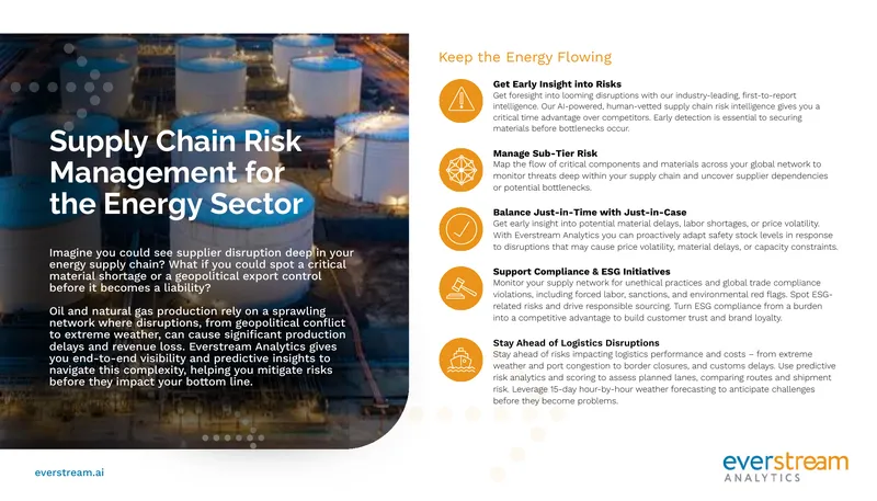 Supply Chain Risk Management for the Energy Sector