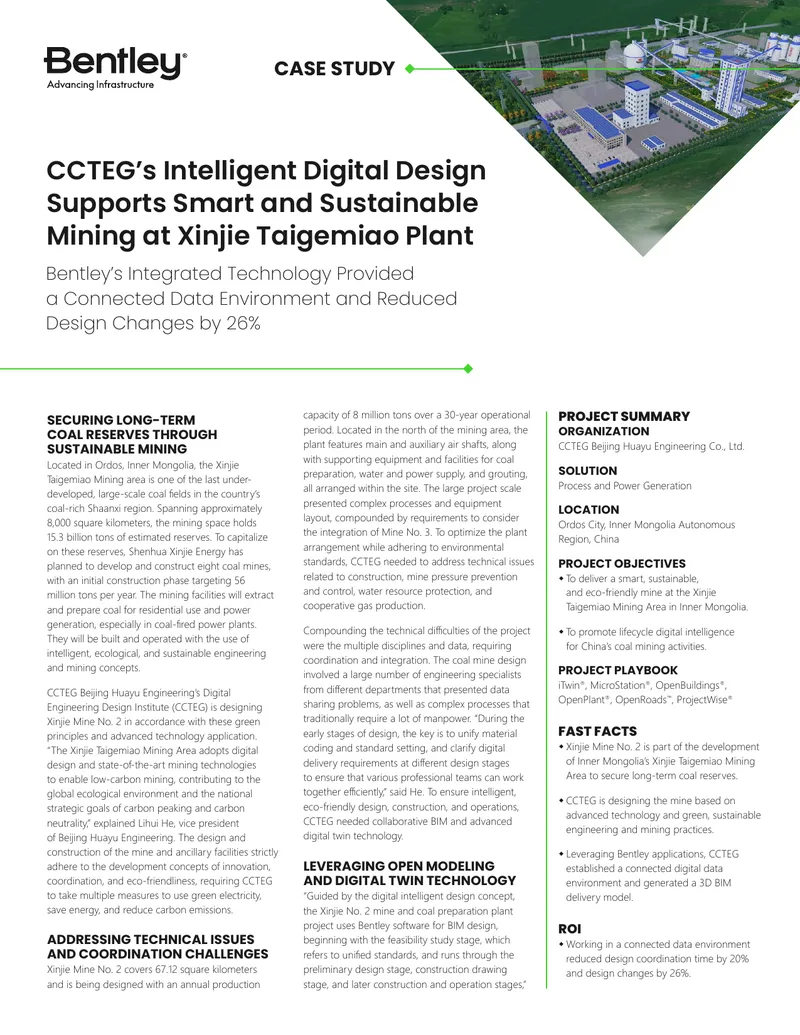 CCTEG's Intelligent Digital Design for Sustainable Mining preview page 1