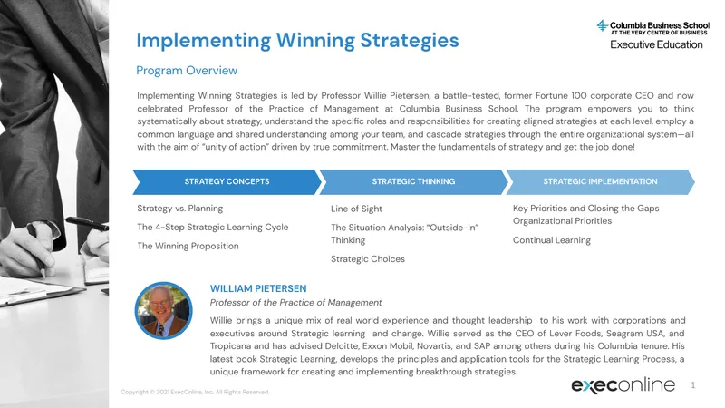 Implementing Winning Strategies Program Overview