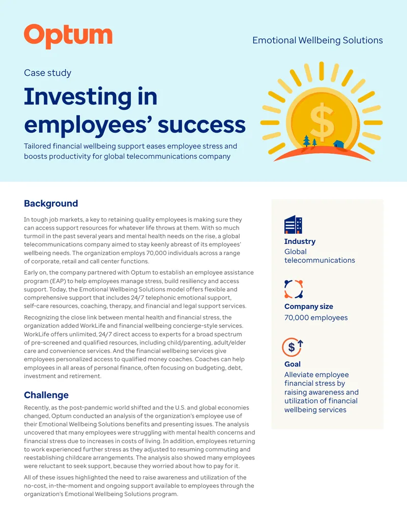 Employee Financial Wellbeing Support Case Study