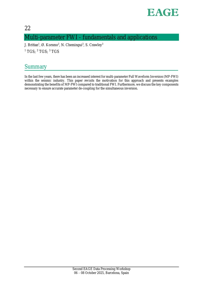 Multi-parameter Full Waveform Inversion Fundamentals
