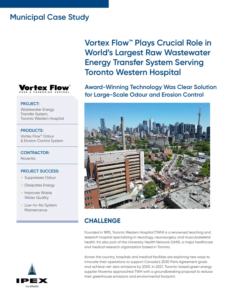 Vortex Flow System in Wastewater Energy Transfer Project