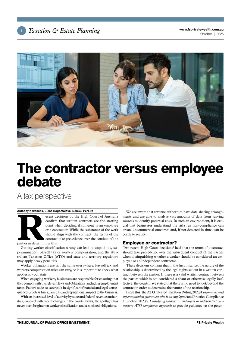 Contractor versus Employee Tax Classification Guide