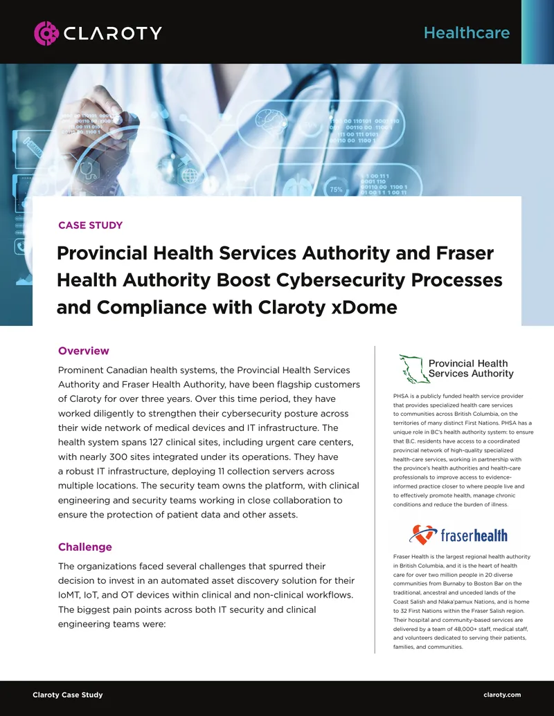 Provincial Health Services Authority Cybersecurity Case Study
