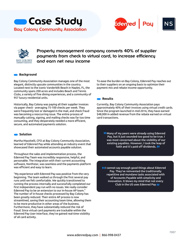 Bay Colony Community Association Payment Process Transformation