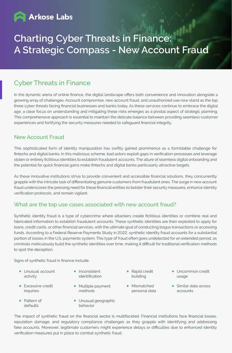 Charting Cyber Threats in Finance: New Account Fraud