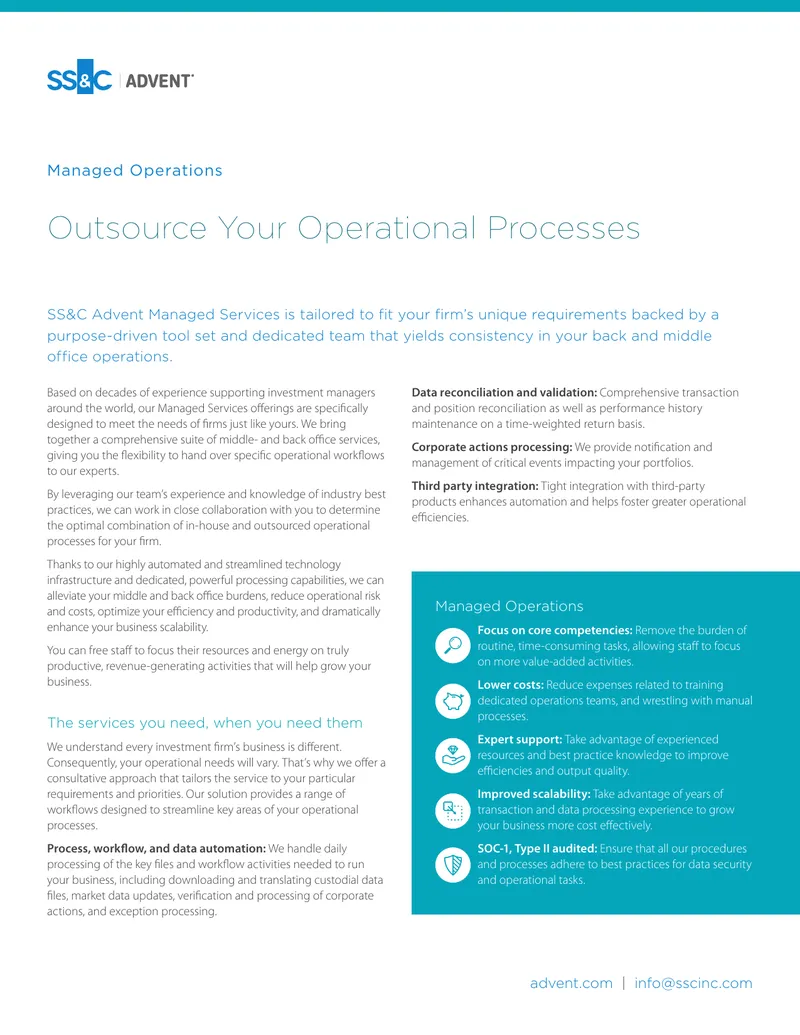 SS&C Advent Managed Services Overview