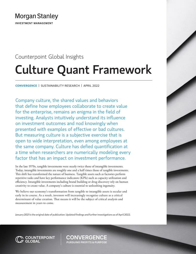 Culture Quant Framework for Measuring Intangible Assets