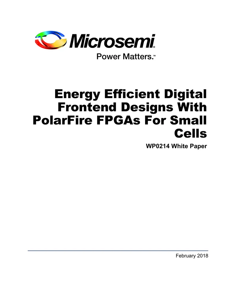 Energy Efficient Digital Frontend Designs With PolarFire FPGAs