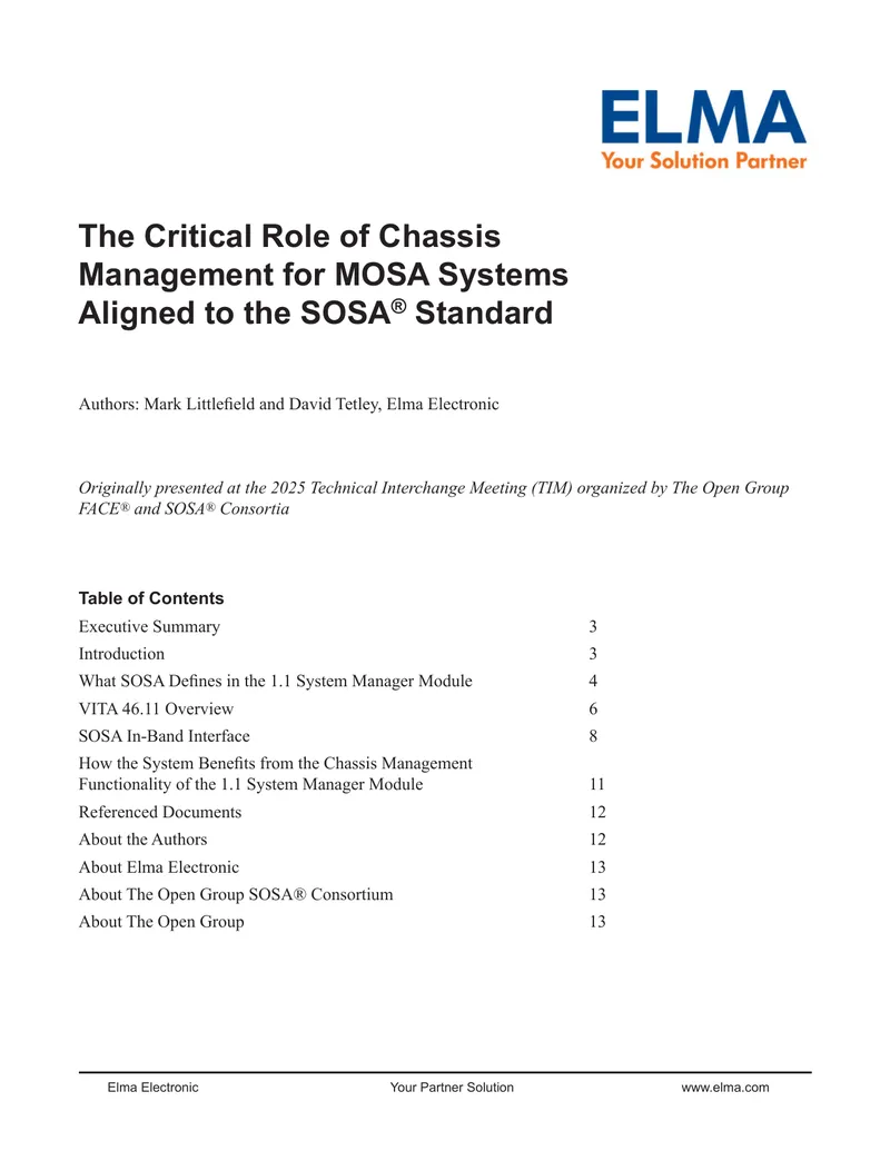 Critical Role of Chassis Management in SOSA Systems