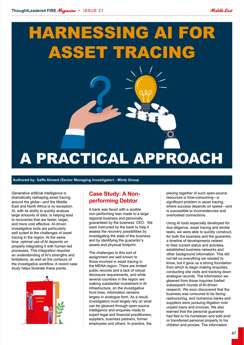 Harnessing AI for Asset Tracing in the MENA Region