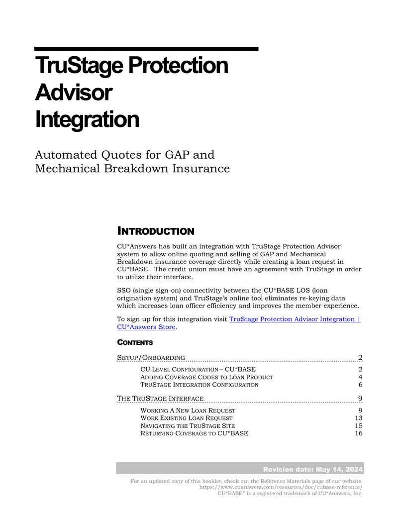 TruStage Protection Advisor Integration Guide