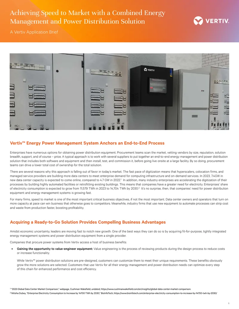 Vertiv Energy Power Management System Overview