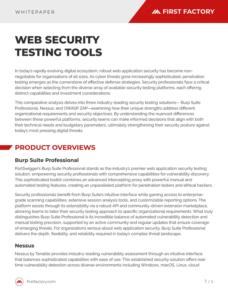 Comparative Analysis of Web Security Testing Tools