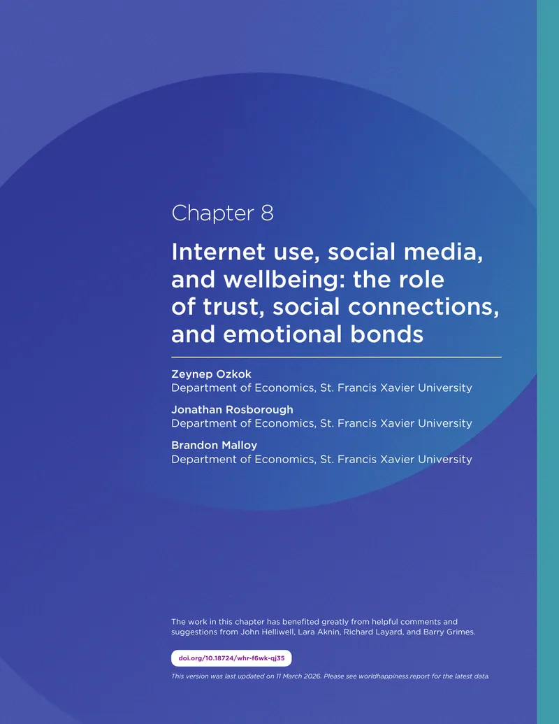 Impact of Internet and Social Media on Wellbeing