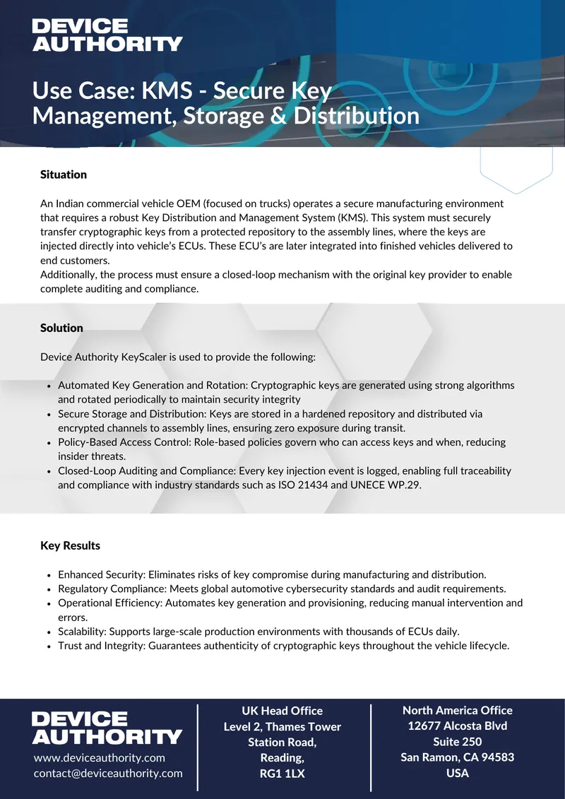 Key Distribution and Management System Overview