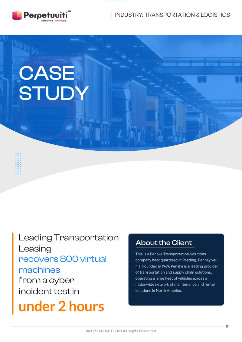 Cyber Recovery Automation Case Study for Transportation Industry