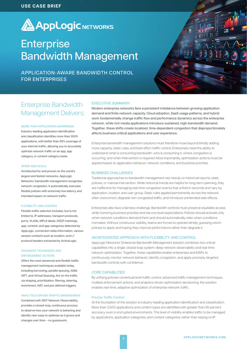 Enterprise Bandwidth Management Optimization Guide