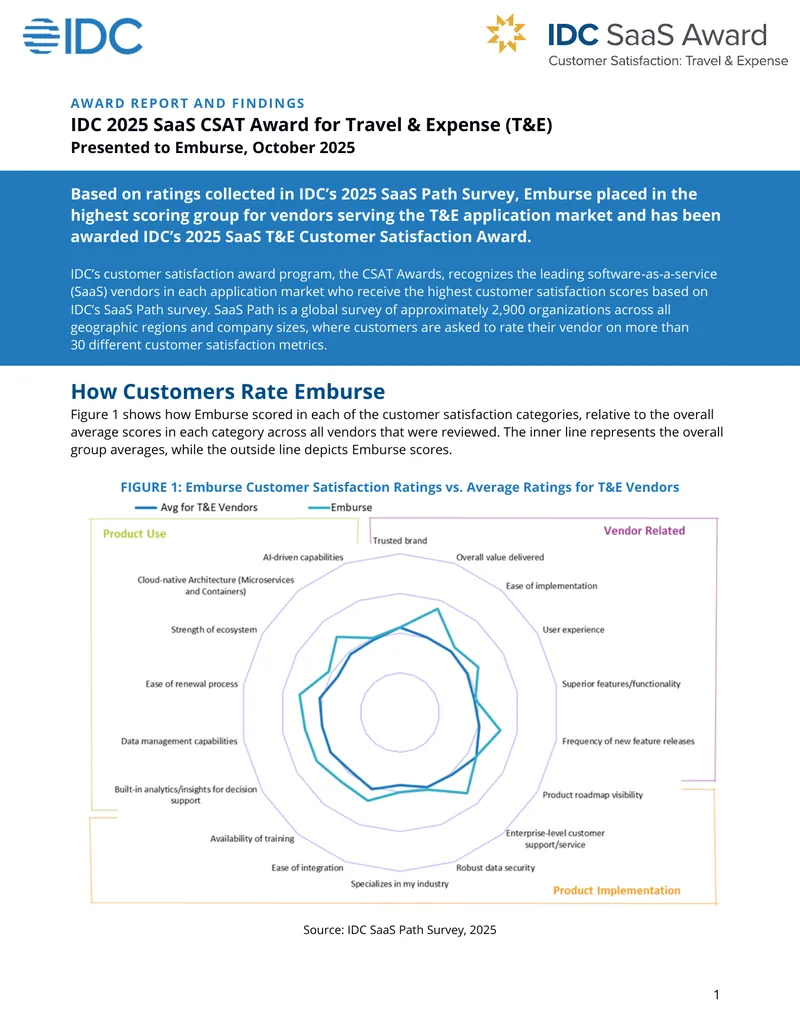 IDC 2025 SaaS Customer Satisfaction Award Report