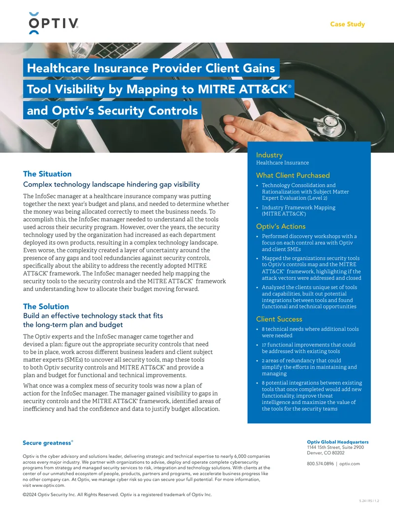 Healthcare Insurance Provider Tool Visibility Case Study