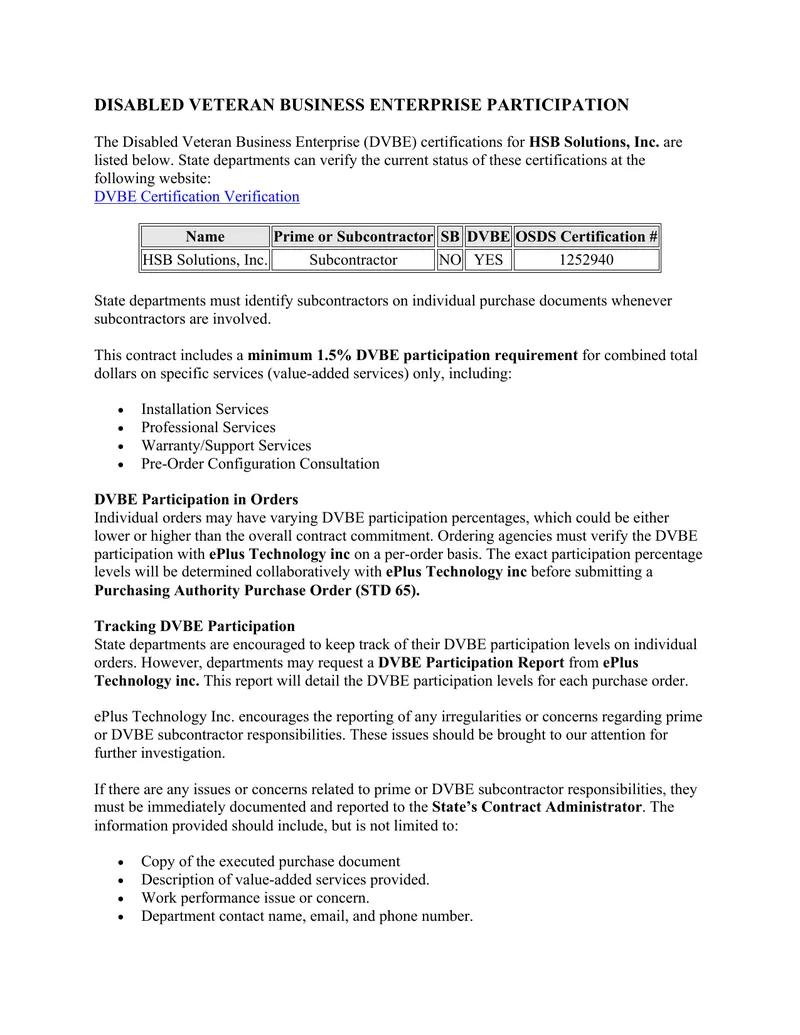 Disabled Veteran Business Enterprise Participation Guidelines