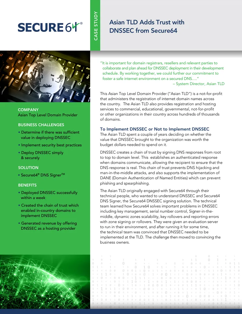 Asian TLD Implements DNSSEC for Enhanced Security