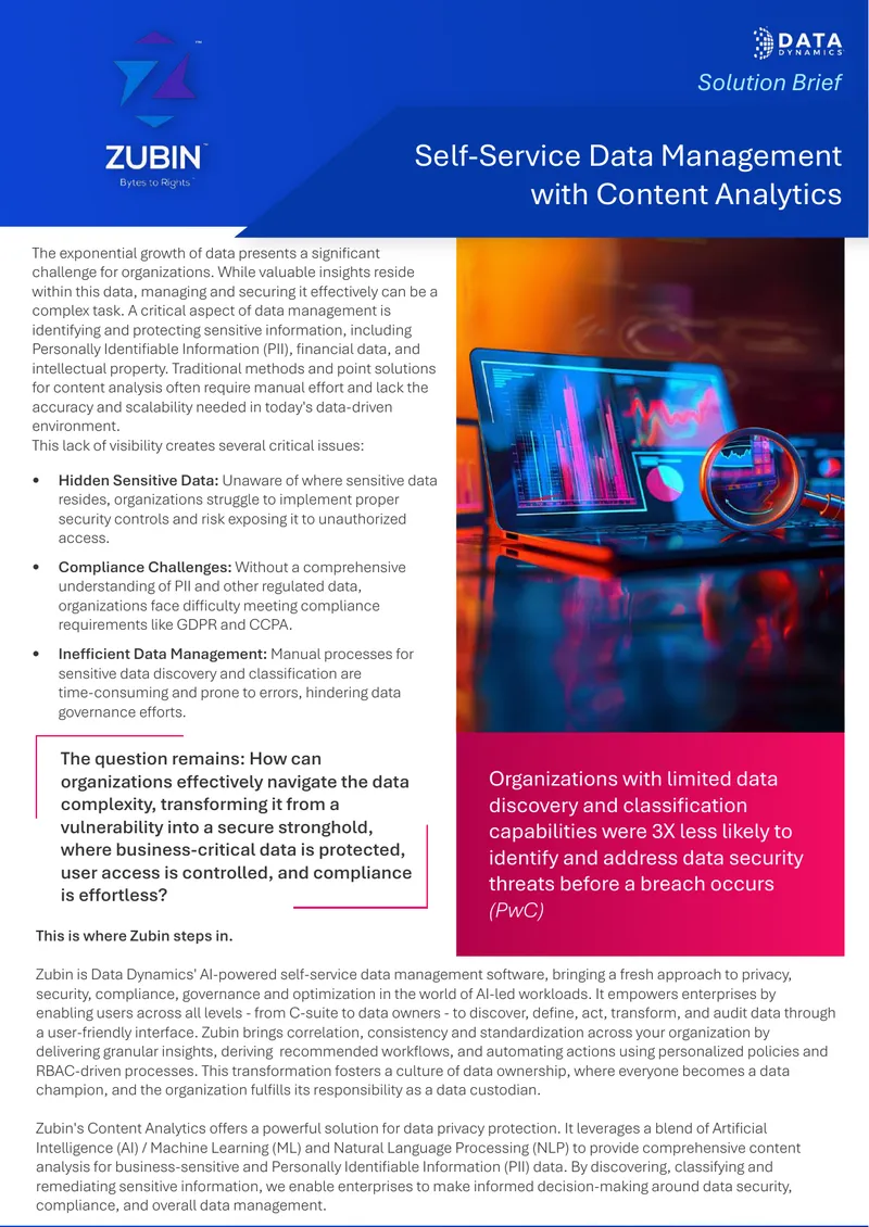 Self-Service Data Management with Content Analytics
