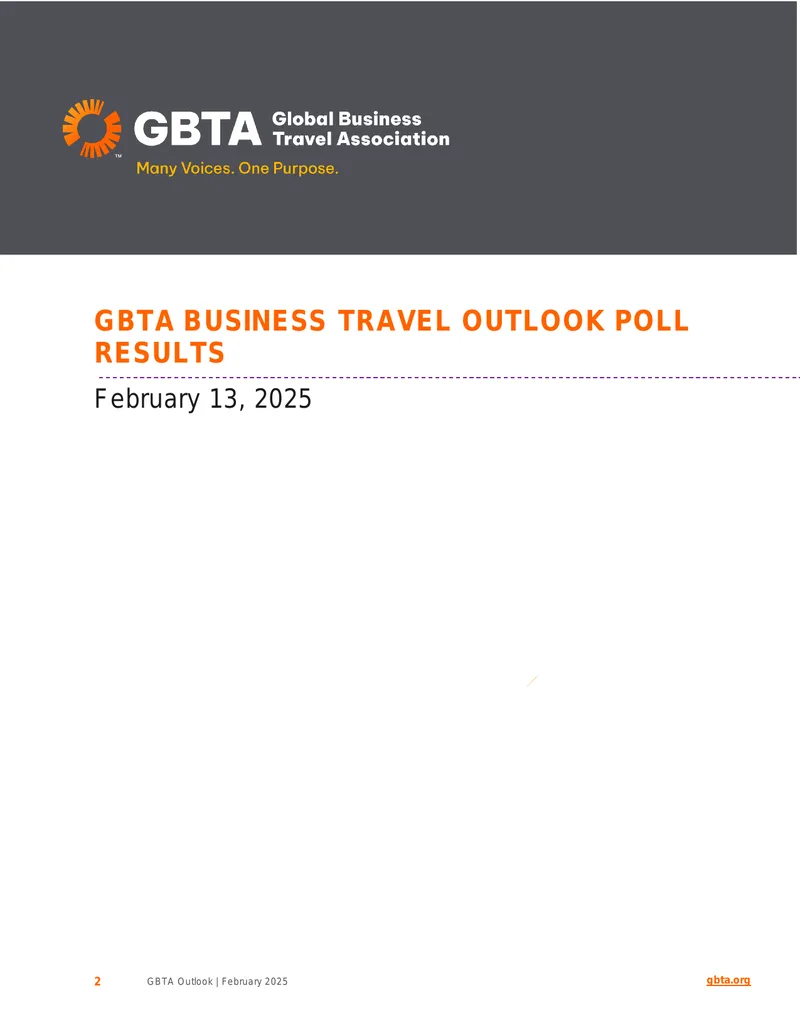 GBTA Business Travel Outlook Poll Results February 2025