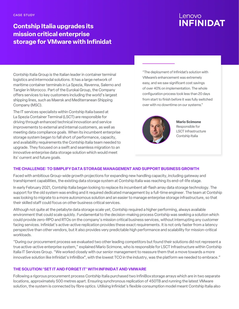 Contship Italia Group Data Storage Upgrade Case Study