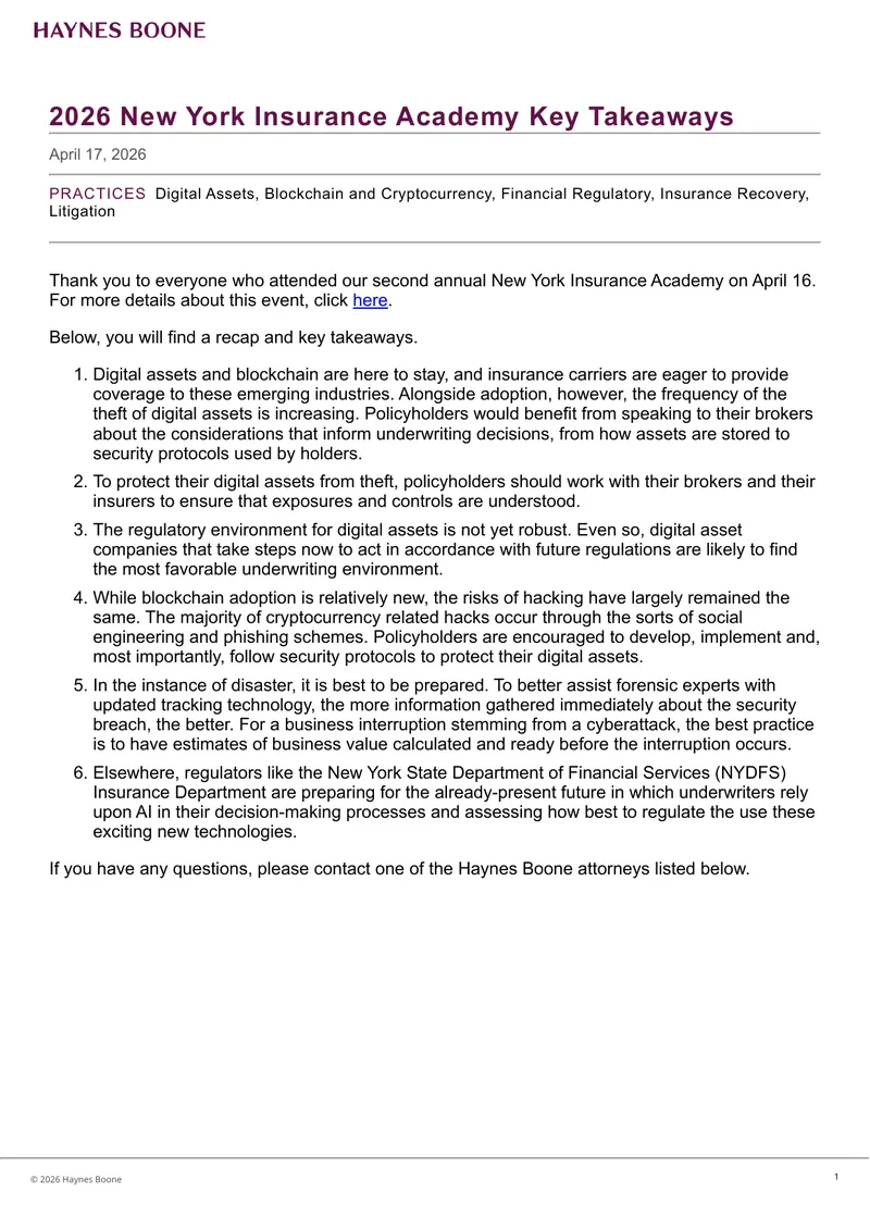 2026 New York Insurance Academy Key Takeaways