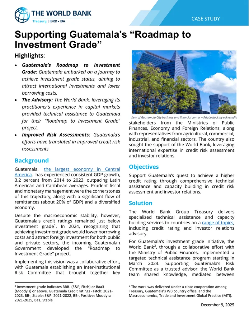 Guatemala's Roadmap to Investment Grade Case Study