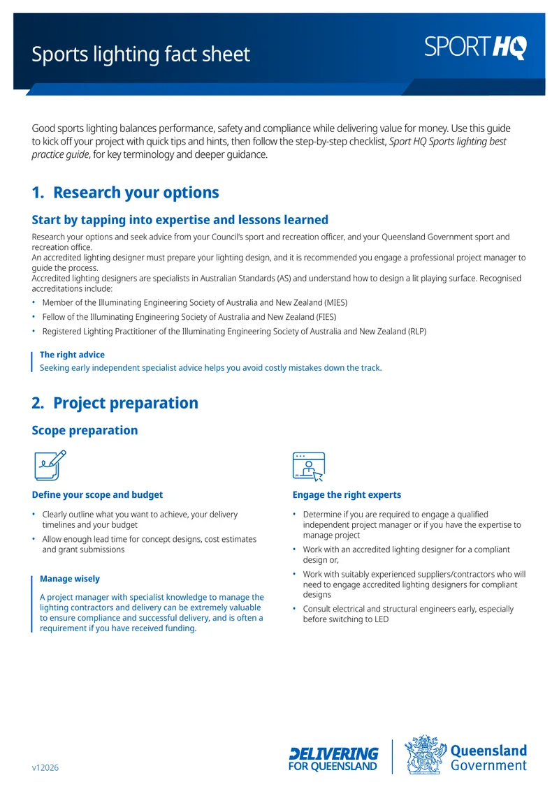 Sports Lighting Project Preparation Guide