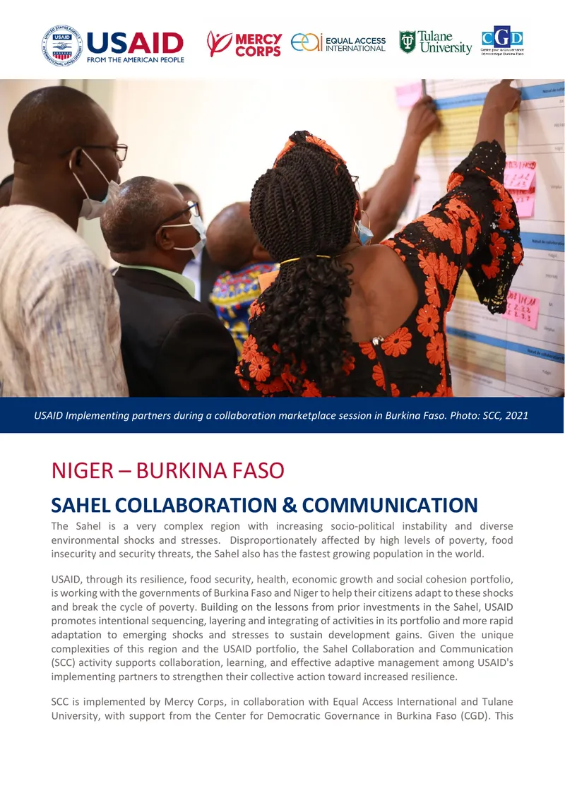 Sahel Collaboration and Communication Activity Overview