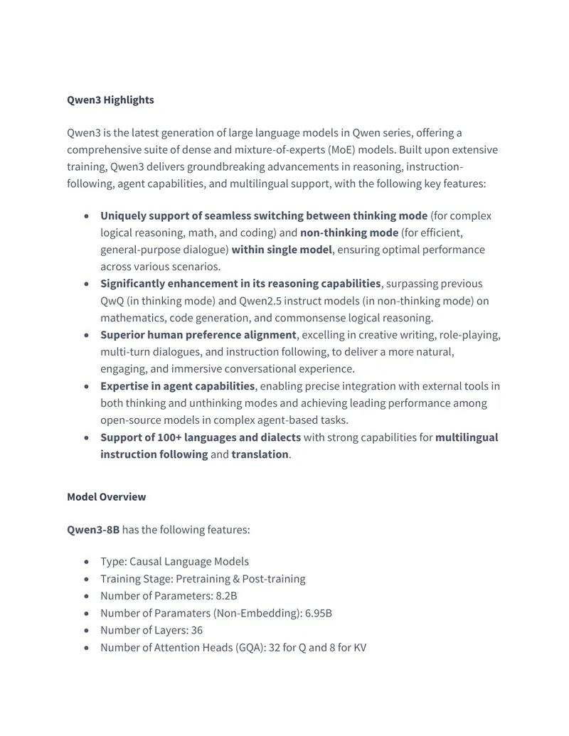 Qwen3 Large Language Model Technical Overview