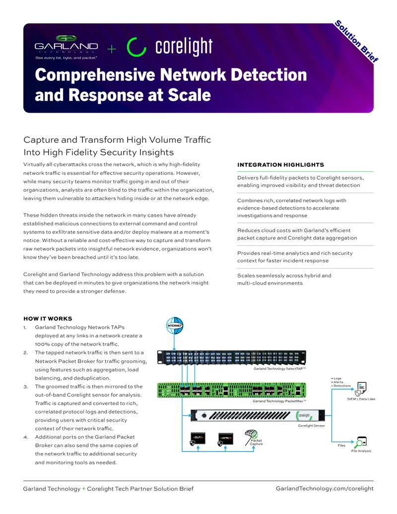 Garland Technology and Corelight Integration Solution Brief