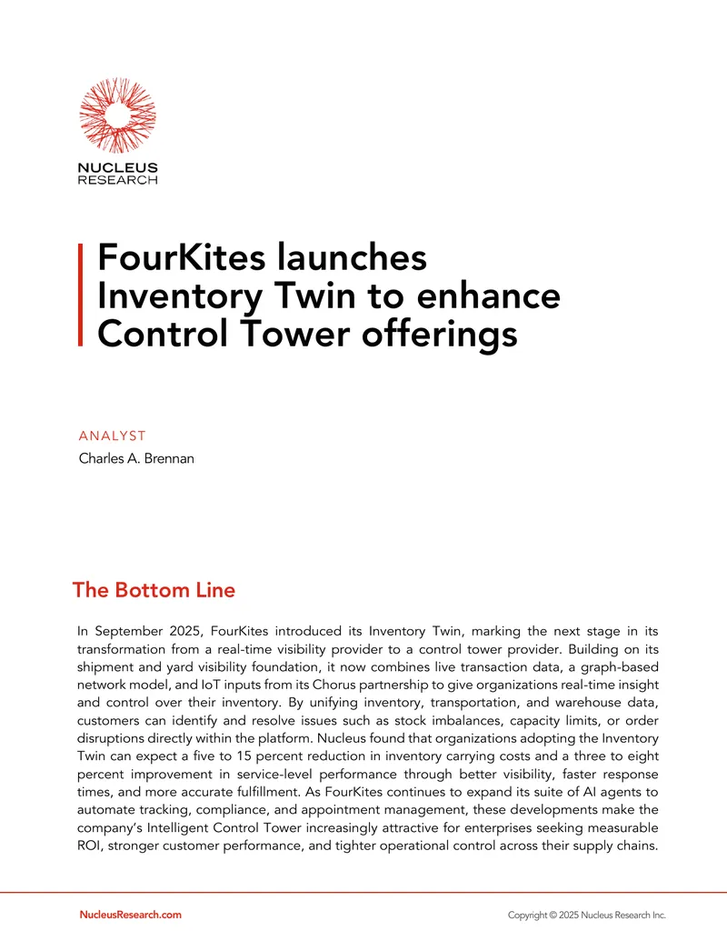 FourKites Inventory Twin Control Tower Enhancement