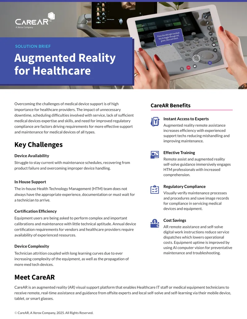 Augmented Reality Solutions for Healthcare Support