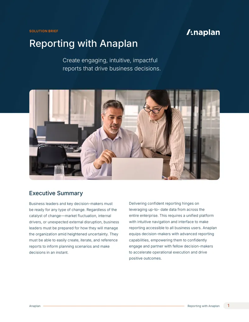 Reporting Capabilities with Anaplan Platform