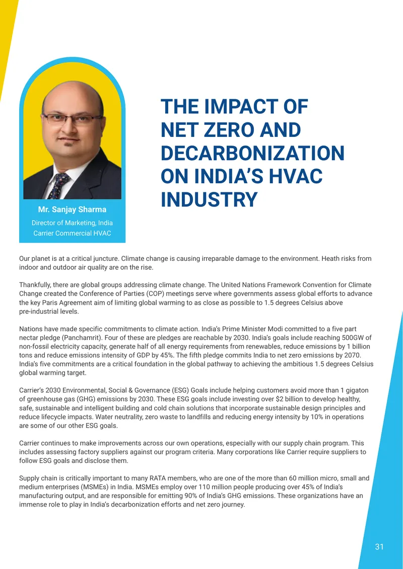 Impact of Net Zero and Decarbonization on India's HVAC Industry