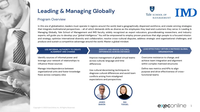 Leading and Managing in a Global Context