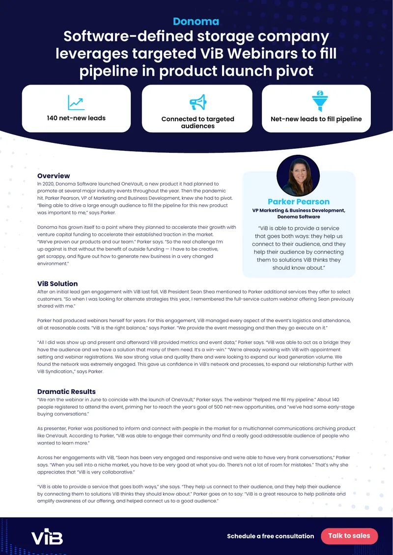 Donoma Software Webinar Engagement Strategy