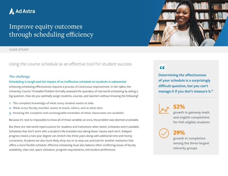 Improving Scheduling Efficiency for Student Success