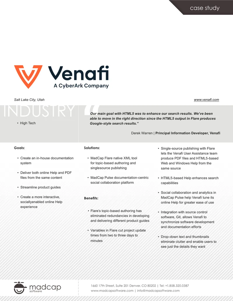 Venafi Help System Documentation Strategy