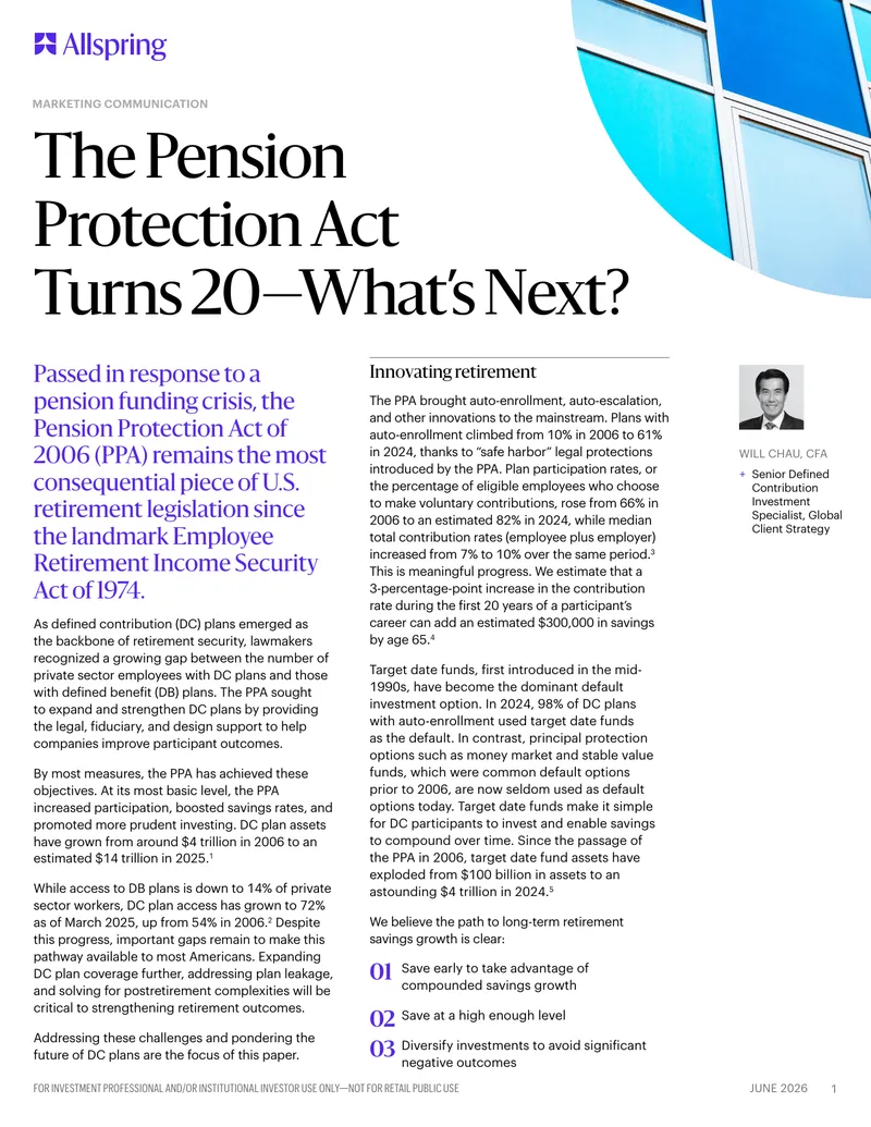 The Pension Protection Act Turns 20 and Future Directions