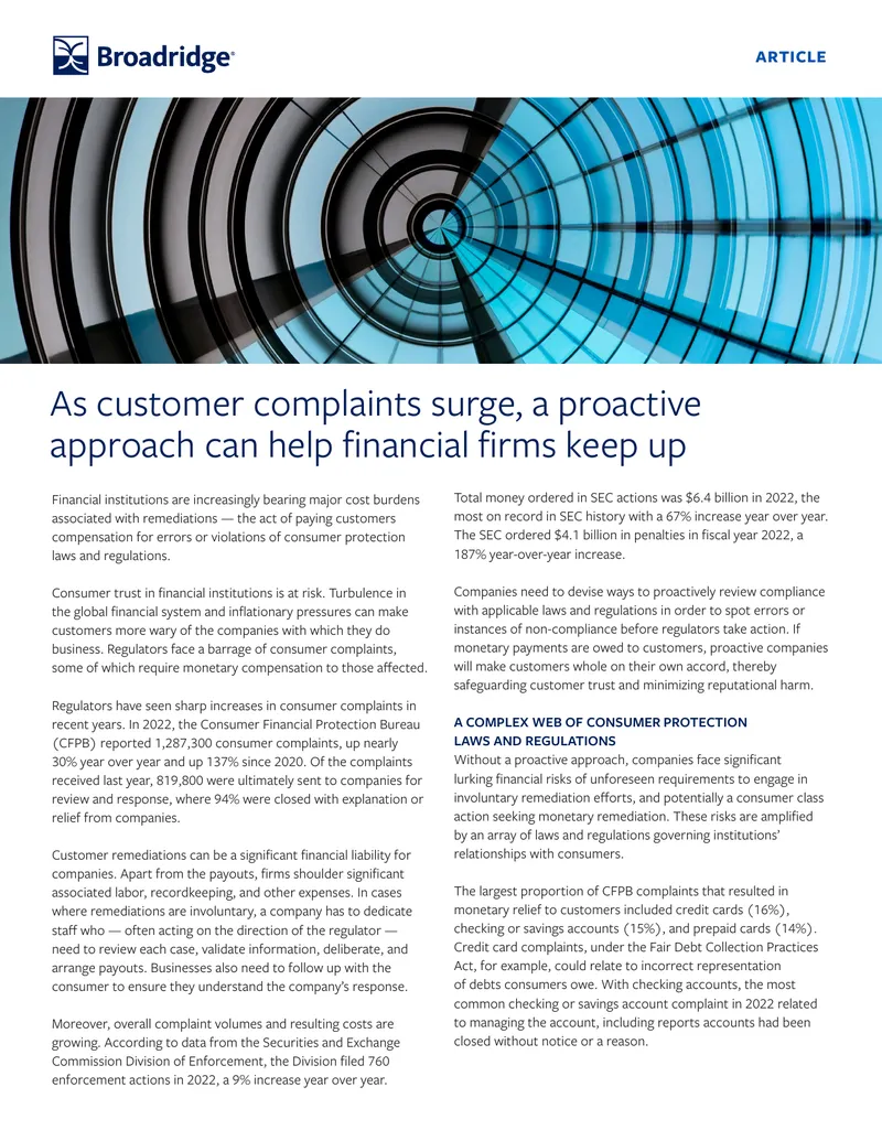 Proactive Remediation Strategies for Financial Institutions