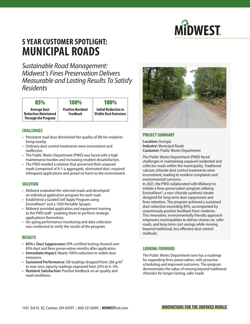 Sustainable Road Management Fines Preservation Program