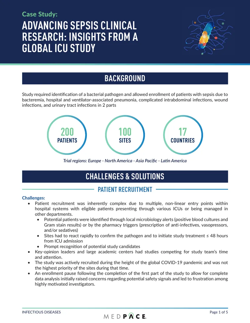 Advancing Sepsis Clinical Research Case Study